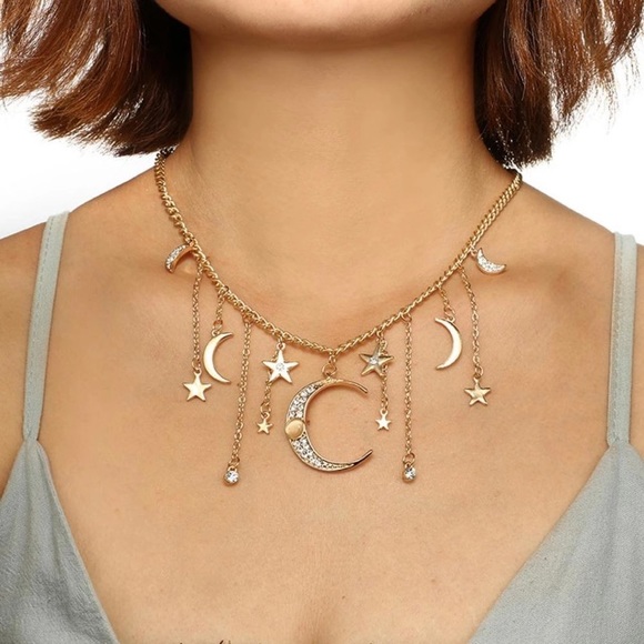 Jewelry - Moon necklaces stars cosmic galaxy Wicca goth sun